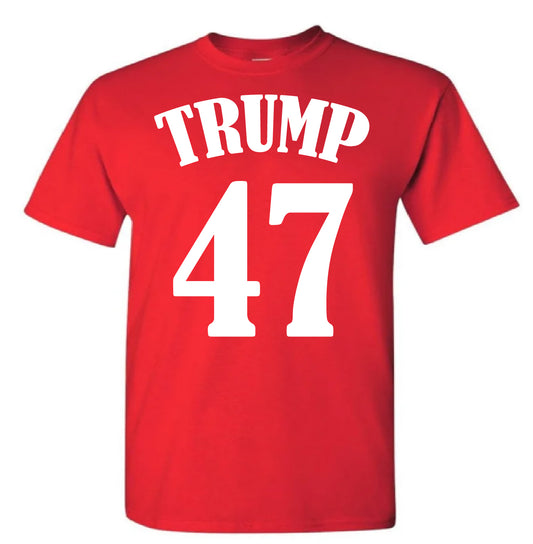 Trump 47 Jersey Style Short Sleeve Red Tee